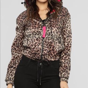 Leopard wind breaker jacket